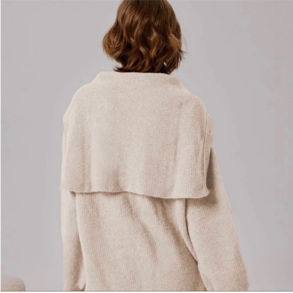 NWOT Nap Raccoon-Wool Yarn Funnel Sweater Cream Size Small - Picture 4 of 16